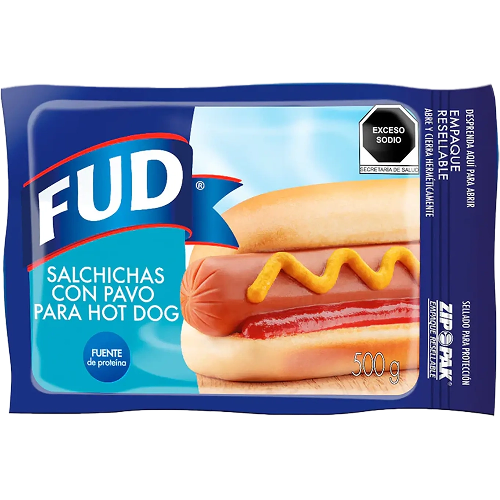 Salchicha de pavo Hot dog Fud 500 g