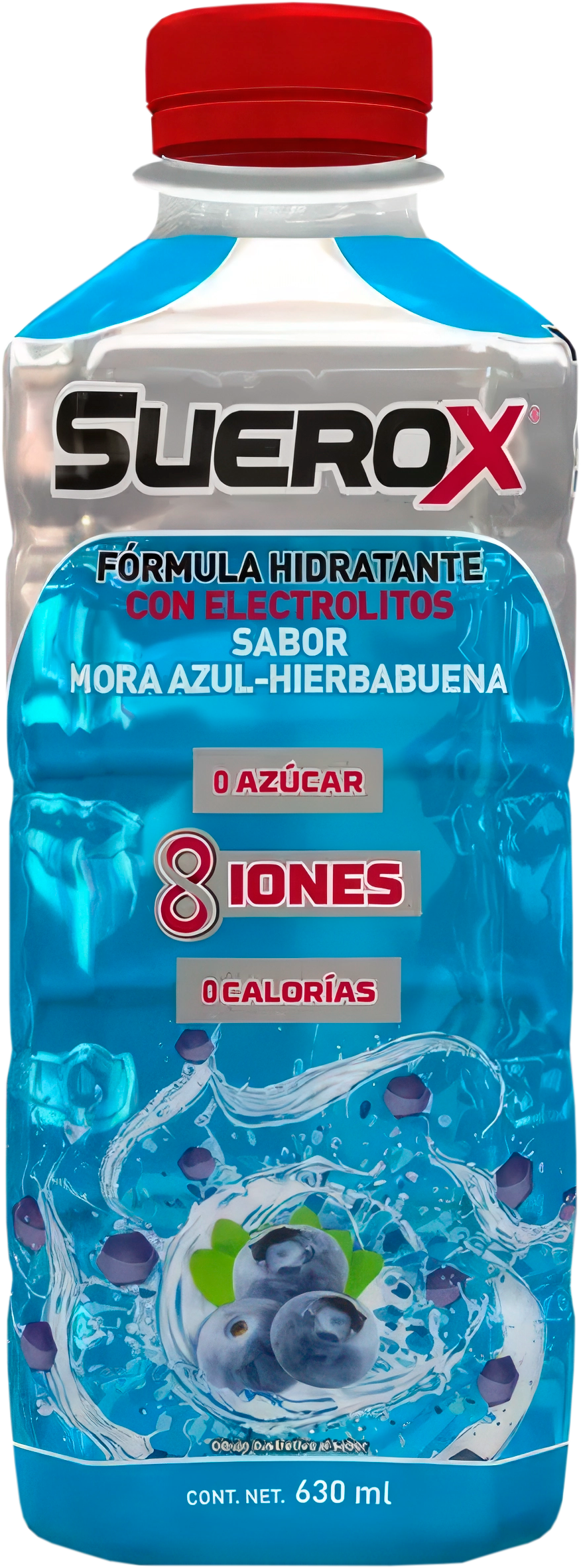 Bebida hidratante adulto 8iones mora azul con hierbabuena Suerox 630 ml