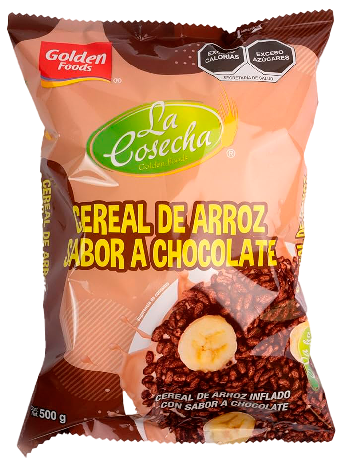 Cereales arroz inflado con sabor a chocolate Golden Foods 500 g