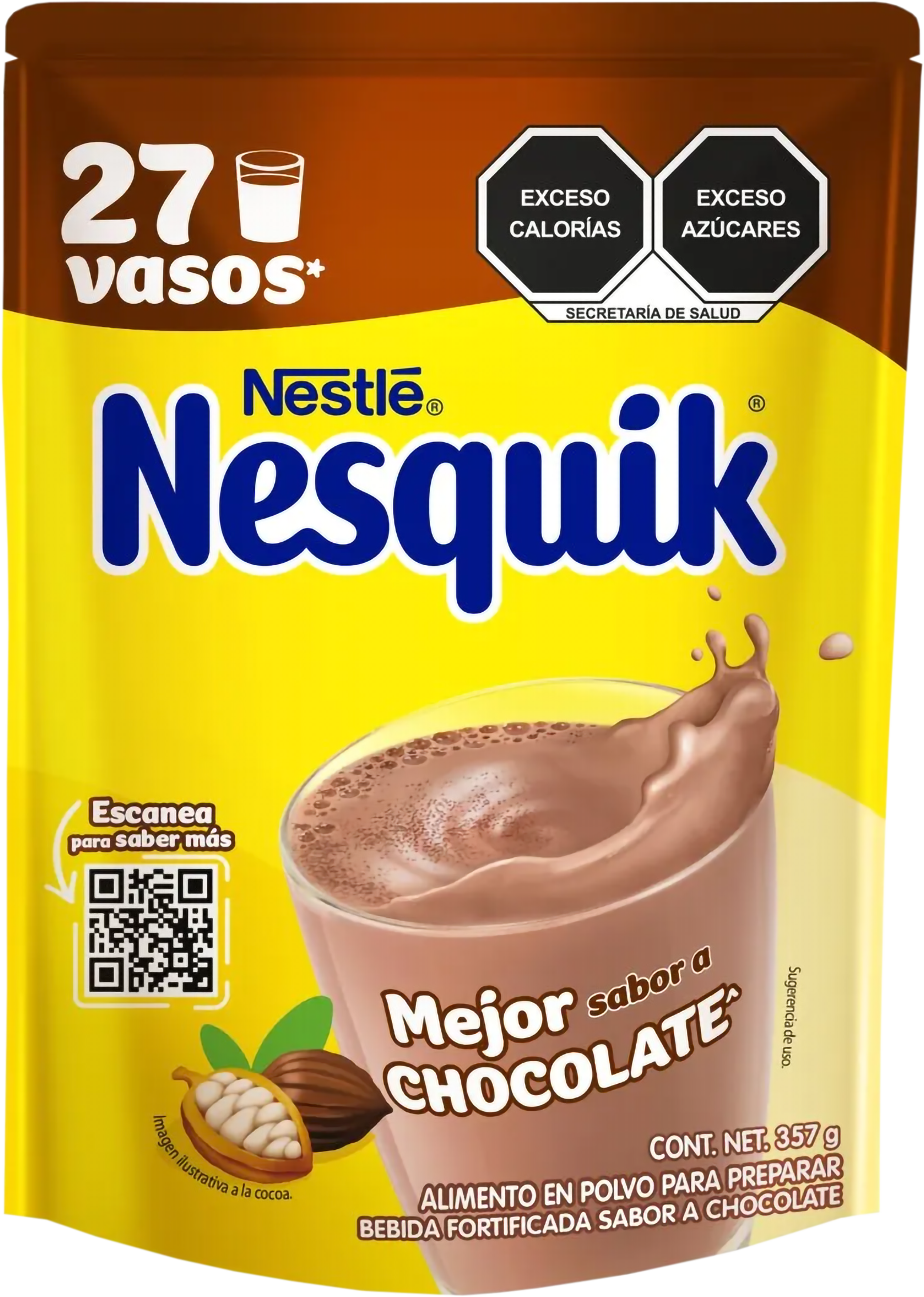 Chocolate en polvo nutri active b chocolate sobre Nesquick 357 g