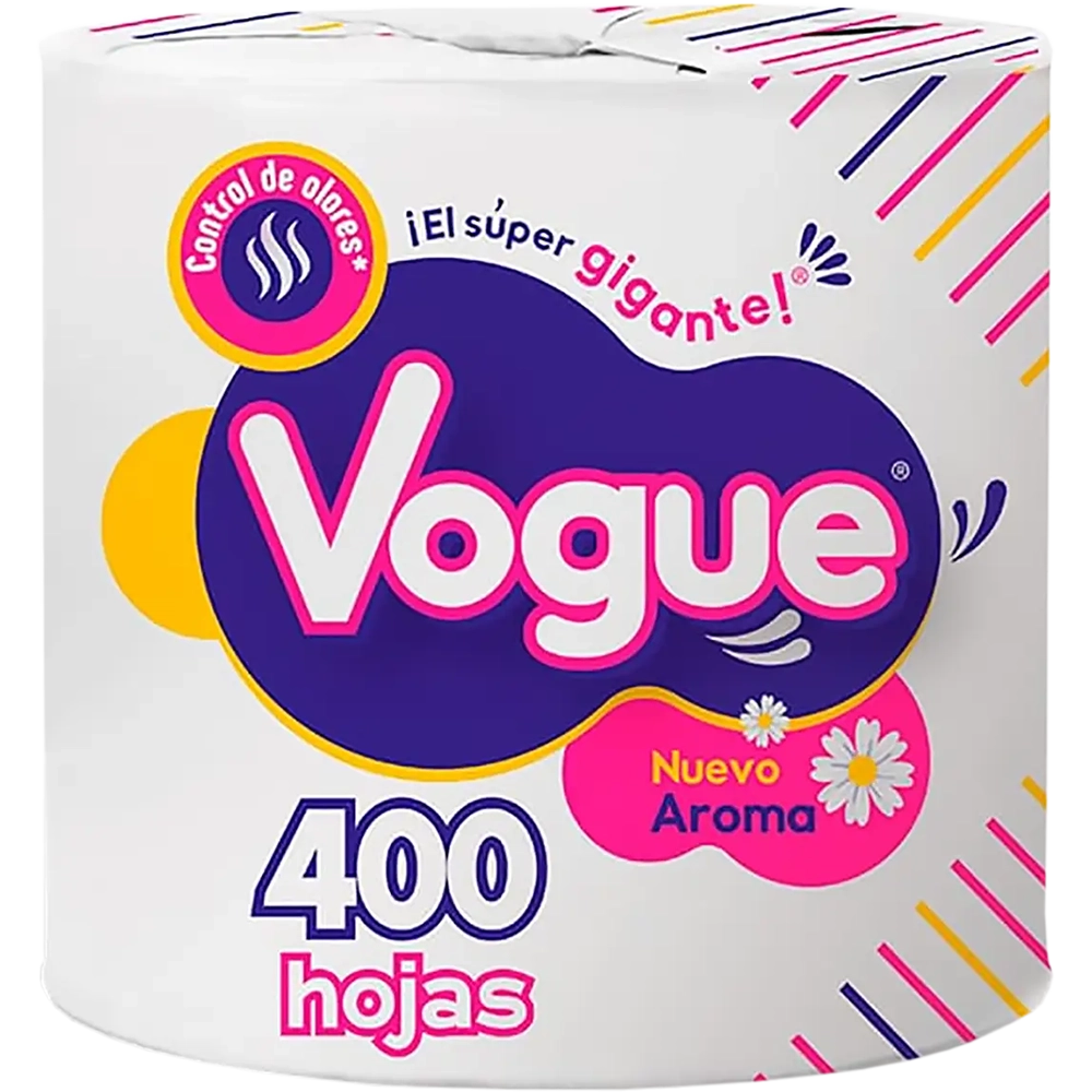 Papel higiénico 1 rollo manzanilla Vogue 400 h.