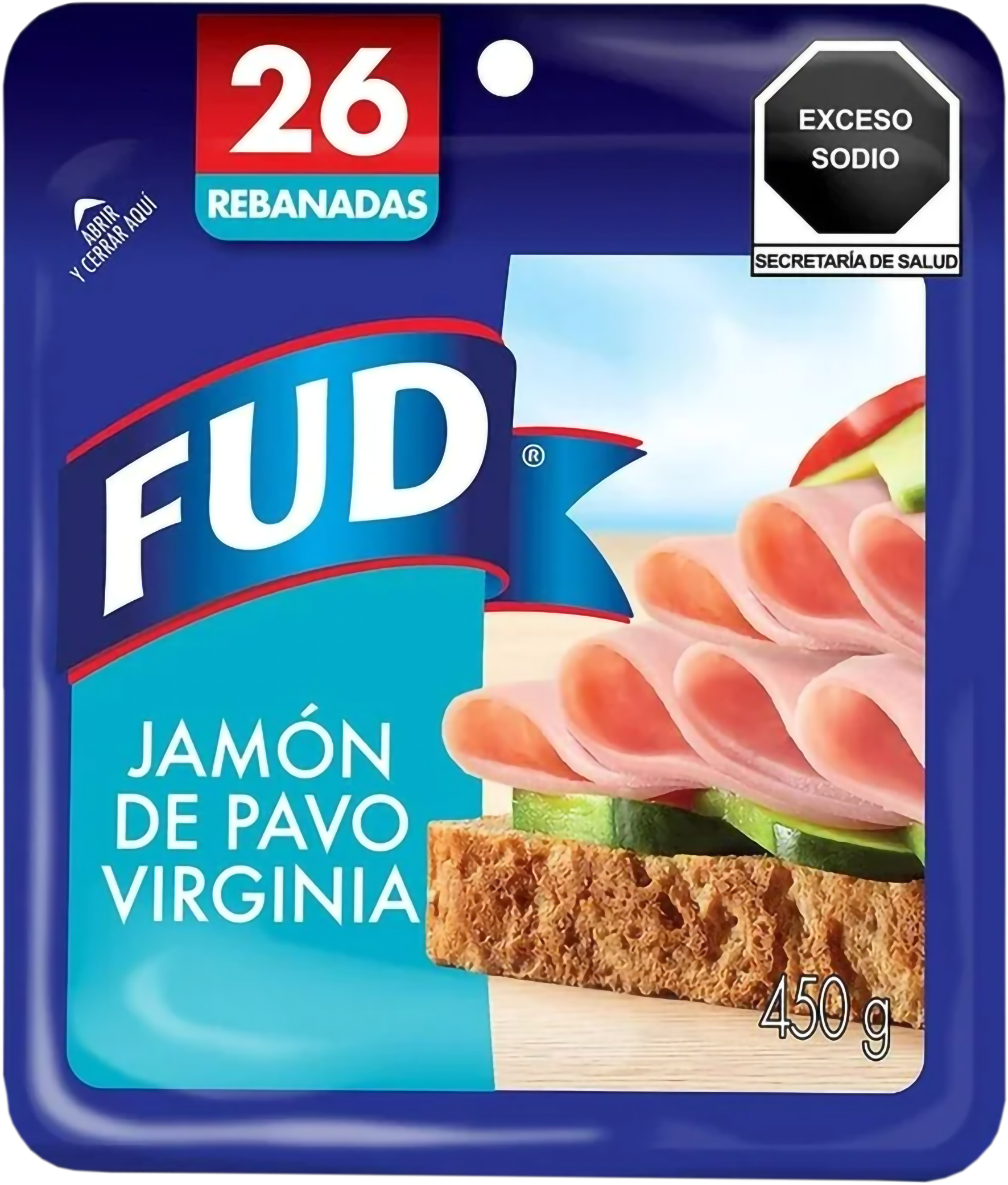 Jamón pavo virginia Fud 450 g